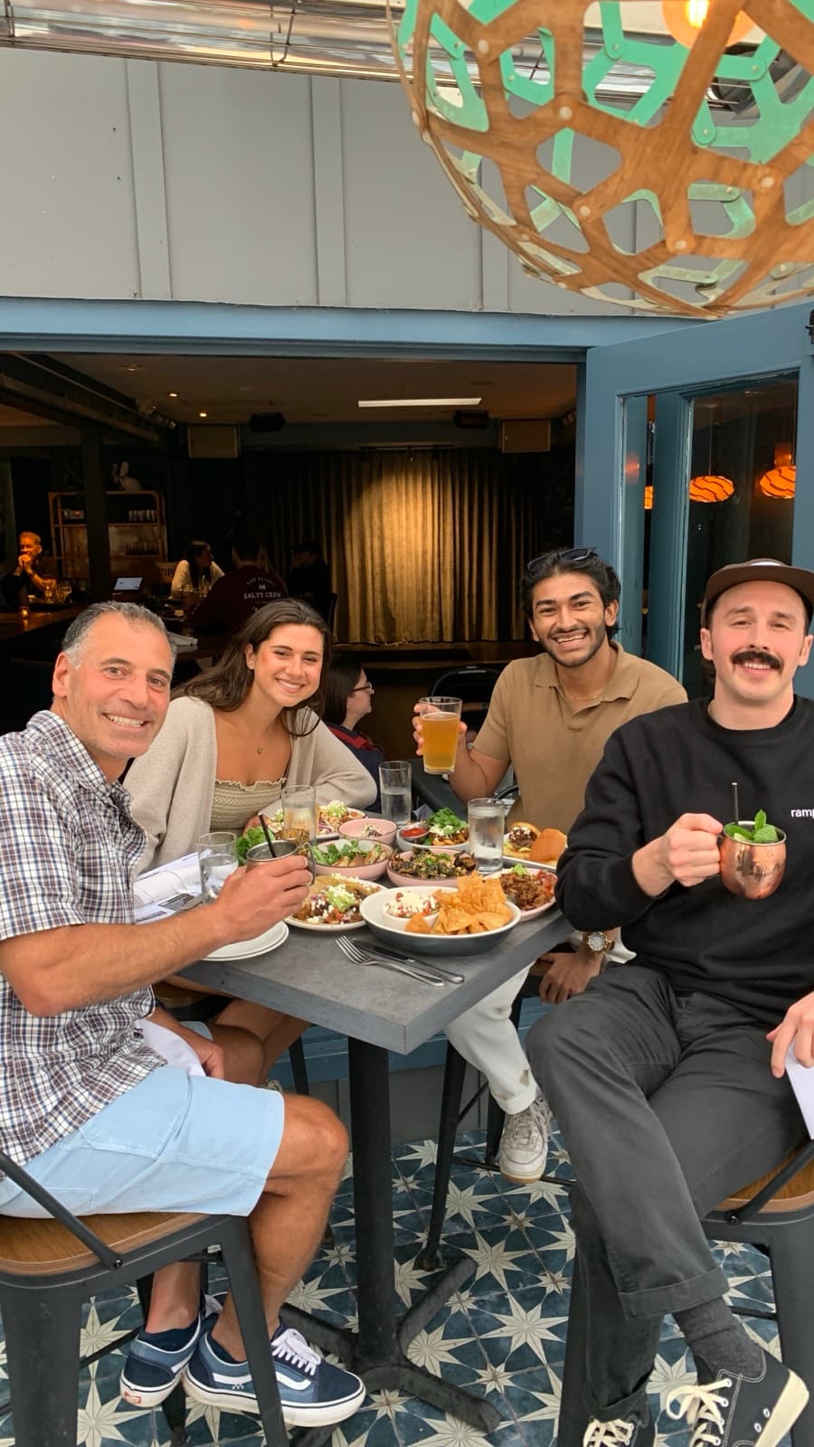 Happy hour with Ramp folks. With Greg, Bella, Daniel (left to right). In La Jolla, CA. June’23.